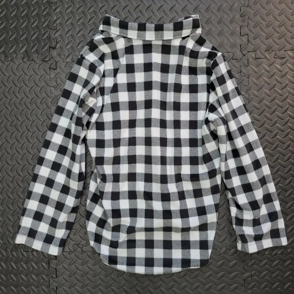 Victoria's Secret Plaid Flannel Pajama Top XS Cotton Button Up Sleep Shirt